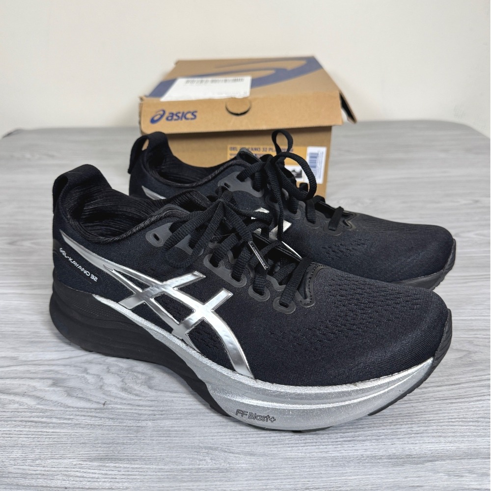 ASICS Gel-Kayano 32 Platinum Womens Running Shoes Black Silver 1012B979 Size 10
